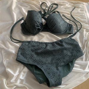 Shade&Shore Aerie Olive Green Bikini bathing suit